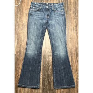 7 For All Mankind Women's ‘A’ Pocket Flare Denim Jeans Sz 28 Y2K Low Rise 90s